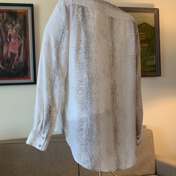 90’s KENAR PYTHON SNAKEPRINT HI-LOW BLOUSE - Picture 9 of 12